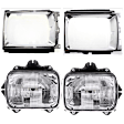 4-Piece Kit Driver and Passenger Side Halogen Headlight, With bulb(s), 4WD, OE Replacement, Includes (2) Headlight and (2) Headlight Door