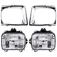 1991 Toyota Pickup - 4-Piece Kit Driver and Passenger Side Halogen Headlight, With bulb(s),  For Models With NAL Brand Lamps Model, OE Replacement, 4WD,  Includes (2) Headlight and (2) Headlight Door