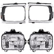 4-Piece Kit Driver and Passenger Side Halogen Headlight, With bulb(s), OE Replacement, Includes (2) Headlight and (2) Headlight Door