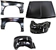 1989 Chevrolet S10 Blazer - 5-Piece Kit Factory Style Steel Hood, Primed, Includes (2) Fender, (1) Hood, and (2) Wheelhouse