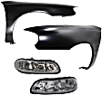 4-Piece Kit, Front, Driver and Passenger Side Fender, Includes (2) Fender and (2) Headlight