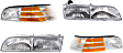 4-Piece Kit, Driver and Passenger Side Halogen Corner Light, Without bulb(s), Includes (2) Corner Light and (2) Headlight
