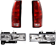 4-Piece Kit Driver and Passenger Side Halogen Headlight, With bulb(s), OE Replacement, Includes (2) Tail Light and (2) Headlight