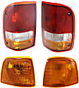 4-Piece Kit Driver and Passenger Side Halogen Tail Light, Without bulb(s), Includes (2) Corner Light and (2) Tail Light