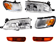 6-Piece Kit Driver and Passenger Side Halogen Headlight, With bulb(s), OE Replacement, Includes (2) Headlight, (2) Corner Light and (2) Turn Signal Light