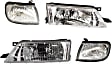 4-Piece Kit Driver and Passenger Side Halogen Headlight, With bulb(s), OE Replacement, Includes (2) Headlight and (2) Corner Light