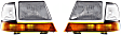 2000 Ford Ranger - 4-Piece Kit Driver and Passenger Side Halogen Headlight, With bulb(s), OE Replacement,  Includes (2) Corner Light and (2) Headlight