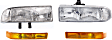 2004 Chevrolet S10 - 4-Piece Kit Driver and Passenger Side Halogen Headlight, With bulb(s), OE Replacement,  Includes (2) Headlight and (2) Turn Signal Light