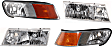 2000 Mercury Grand Marquis - 4-Piece Kit Driver and Passenger Side Halogen Headlight, With bulb(s), OE Replacement,  Includes (2) Corner Light and (2) Headlight