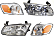 4-Piece Kit Driver and Passenger Side Halogen Headlight, With bulb(s), OE Replacement, Includes (2) Headlight and (2) Corner Light