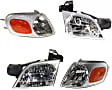4-Piece Kit Driver and Passenger Side Halogen Headlight, With bulb(s), OE Replacement, Includes (2) Corner Light and (2) Headlight