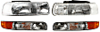 2000-2006 Chevrolet Tahoe - 4-Piece Kit Driver and Passenger Side Halogen Headlight, With bulb(s), OE Replacement, Includes (2) Parking Light and (2) Headlight