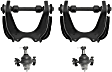 4-Piece Kit Front, Driver and Passenger Side, Upper Control Arm Kit, Includes (2) Ball Joint and (2) Control Arm