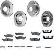 4-Wheel Set Front and Rear Brake Disc and Pad Kit, Plain Surface Front-308 mm/Rear-334.01 mm 4WD Pro-Line Series, Includes (2) Brake Pad Set and (4) Brake Disc