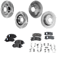 4-Wheel Set Front and Rear Brake Disc and Pad Kit, Plain Surface 5 Lugs Front-293.88 mm/Rear-261.11 mm Ceramic Pro-Line Series, Includes (2) Brake Pad Set and (4) Brake Disc