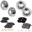 2015 Nissan Sentra - 8-Piece Kit Front and Rear Brake Disc and Pad Kit, Plain Surface, 5 Lugs, Ceramic, engdesig: MRA8DE, Naturally Aspirated, GAS, Nissan Engine, With Rear Disc Brake, 1.8L 4Cyl, Pro-Line Series  Includes (4) Brake Disc and (2) Brake Pad Set
