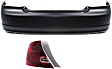 2-Piece Kit, Rear Primed Bumper Cover, Includes (1) Bumper Cover and (1) Tail Light