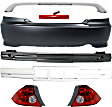 6-Piece Kit Spoiler, 6-Piece Kit, Includes (1) Bumper Absorber, (1) Bumper Cover, (1) Bumper Reinforcement, (1) Spoiler and (2) Tail Light