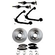 7-Piece Kit Front, Driver and Passenger Side Axle Assembly - New 7-Piece Kit, Includes (2) Brake Disc, (1) Brake Pad Set, (2) Control Arm and (2) Axle Assembly