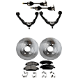 7-Piece Kit Front, Driver and Passenger Side Axle Assembly - New 7-Piece Kit 4WD, Includes (2) Brake Disc, (1) Brake Pad Set, (2) Control Arm and (2) Axle Assembly