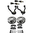 7-Piece Kit Front, Driver and Passenger Side Axle Assembly - New 7-Piece Kit, Includes (2) Brake Disc, (1) Brake Pad Set, (2) Control Arm and (2) Axle Assembly