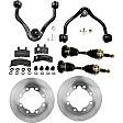 1992 GMC K2500 - 8-Piece Kit Front, Driver and Passenger Side Axle Assembly,  13 in. Rear Drum, For Models With 13 x 2 1/2 in. Brakes, For Models With 7,200 lb Gross Vehicle Weight, New, 4WD, 5.7L 8Cyl