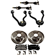 7-Piece Kit Front, Driver and Passenger Side Axle Assembly - New 7-Piece Kit 4WD, Includes (2) Brake Disc, (1) Brake Pad Set, (2) Control Arm and (2) Axle Assembly