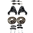 7-Piece Kit Front, Driver and Passenger Side Axle Assembly - New 7-Piece Kit 4WD, Includes (2) Brake Disc, (1) Brake Pad Set, (2) Control Arm and (2) Axle Assembly