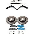 8-Piece Kit Front Axle Assembly with Brake Discs, Brake Pad Set, and Control Arms, FWD