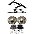 7-Piece Kit Front, Driver and Passenger Side Axle Assembly - New 7-Piece Kit, 2.4L, 4Cyl, Includes (1) Brake Pad Set, (2) Brake Disc, (2) Control Arm and (2) Axle Assembly