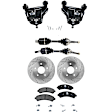 7-Piece Kit Front, Driver and Passenger Side Axle Assembly - New 7-Piece Kit 4WD, Includes (1) Brake Pad Set, (2) Control Arm, (2) Axle Assembly and (2) Brake Disc