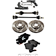6-Piece Kit Front, Driver and Passenger Side, Lower Control Arm Kit, Includes (1) Brake Pad Set, (2) Brake Disc, (1) Control Arm and (2) Axle Assembly