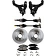 7-Piece Kit Front, Driver and Passenger Side, Lower Control Arm Kit, Includes (2) Axle Assembly, (2) Brake Disc, (1) Brake Pad Set, and (2) Control Arm