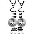 9-Piece Kit Front, Driver and Passenger Side, Upper and Lower Control Arm Kit, Includes (2) Axle Assembly, (2) Brake Disc, (1) Brake Pad Set, and (4) Control Arm