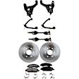 9-Piece Kit Front, Driver and Passenger Side, Upper and Lower Control Arm, Rear Wheel Drive, R Series, For Models With Front Coil Spring, includes Axle Assembly, Brake Discs, and Brake Pad Set