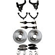 9-Piece Kit Front, Driver or Passenger Side, Upper and Lower Control Arm Kit, Includes (1) Brake Pad Set, (4) Control Arm, (2) Axle Assembly and (2) Brake Disc