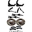 9-Piece Kit Front, Driver and Passenger Side, Upper and Lower Control Arm Kit, Includes (1) Brake Pad Set, (4) Control Arm, (2) Axle Assembly and (2) Brake Disc