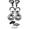 9-Piece Kit Front, Driver and Passenger Side, Upper and Lower Control Arm Kit, Includes (1) Brake Pad Set, (4) Control Arm, (2) Brake Disc and (2) Axle Assembly