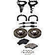 9-Piece Kit Front, Driver and Passenger Side, Upper and Lower Control Arm Kit, Includes (1) Brake Pad Set, (4) Control Arm, (2) Brake Disc and (2) Axle Assembly