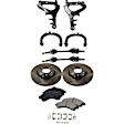 9-Piece Kit Front, Driver and Passenger Side, Upper and Lower Control Arm Kit, Includes (1) Brake Pad Set, (4) Control Arm, (2) Brake Disc and (2) Axle Assembly