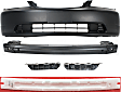 5-Piece Kit, Front Primed Bumper Cover, Includes (1) Bumper Absorber, (2) Bumper Bracket, (1) Bumper Cover, and (1) Bumper Reinforcement