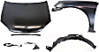 6-Piece Kit Factory Style Hood, Coupe, Steel, Primed, Includes (1) Fender, (1) Fender Liner, (1) Hood, (2) Hood Hinge, and (1) Hood Molding