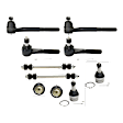 10-Piece Kit Front, Driver and Passenger Side, Upper and Lower Ball Joint, includes (1) Sway Bar Link, (2) Ball Joint and (2) Tie Rod End