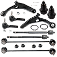 10-Piece Kit Front, Driver and Passenger Side, Lower Control Arm, Includes (2) Control Arm, (4) Tie Rod End, (2) Ball Joint and (2) Sway Bar Link