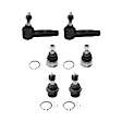 6-Piece Kit Front, Driver and Passenger Side, Upper and Lower Ball Joint, includes (1) Tie Rod End and (2) Ball Joint