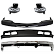 2001 Chevrolet Silverado 2500 HD Base - 4-Piece Kit Front Bumper, New Body Style, Chrome, Includes (1) Bumper, (1) Bumper Trim, (1) Fog Light and (1) Valance