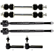 6-Piece Kit Front, Driver and Passenger Side, Inner and Outer Tie Rod End Includes (1) Sway Bar Link and (2) Tie Rod End