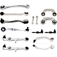 12-Piece Kit Front, Driver and Passenger Side, Upper and Lower, Frontward and Rearward Control Arm Includes (8) Control Arm, (2) Sway Bar Link, and (2) Tie Rod End