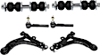 6-Piece Kit Front, Driver and Passenge Side Control Arm, includes (2) Control Arm, (2) Sway Bar Link, and (2) Tie Rod End