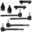 8-Piece Kit Front, Driver and Passenger Side, Lower Ball Joint, includes (2) Ball Joint, (2) Tie Rod Adjusting Sleeve, and (4) Tie Rod End